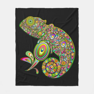 Chameleon Psychedelic Fantasy Fleece Deken