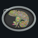 Chameleon Psychedelic Fantasy Gesp<br><div class="desc">Verbazingwekkende Abstracte Chameleon gemaakt op Vector Graphic Art,  het creëren van eerst de kleurrijke en psychedelische druppels en cirkelelementen,  en vervolgens assembleren ze om de vorm van de Chameleon's te componeren. Copyright BluedarkArt.</div>
