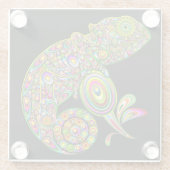 Chameleon Psychedelic Fantasy Glazen Onderzetter (Achterkant)