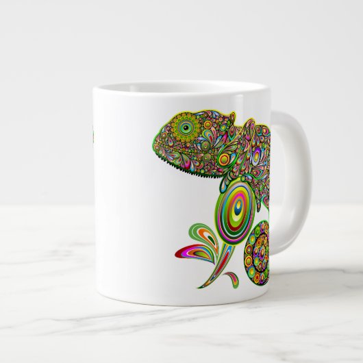 Chameleon Psychedelic Fantasy Grote Koffiekop (Voorkant rechts)