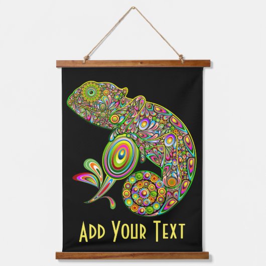 Chameleon Psychedelic Fantasy Hangend Wandkleed (Voorkant)