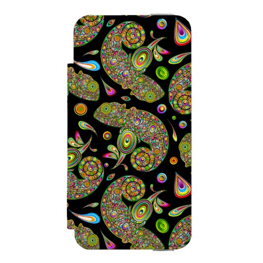 Chameleon Psychedelic Fantasy Incipio iPhone Portemonnee Hoesje (Voorkant Agenda)