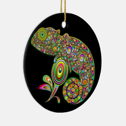 Chameleon Psychedelic Fantasy Keramisch Ornament (Rechts)