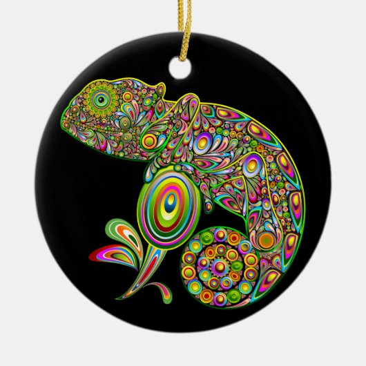 Chameleon Psychedelic Fantasy Keramisch Ornament (Voorkant)