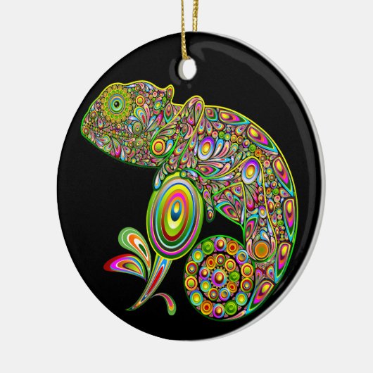 Chameleon Psychedelic Fantasy Keramisch Ornament (Links)