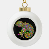 Chameleon Psychedelic Fantasy Keramische Bal Ornament (Voorkant)