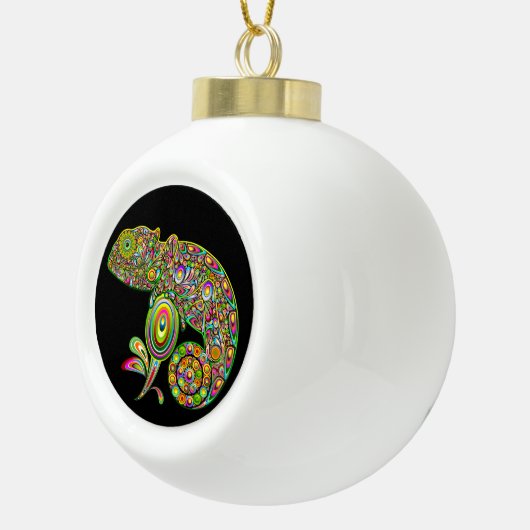 Chameleon Psychedelic Fantasy Keramische Bal Ornament (Rechts)
