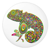 Chameleon Psychedelic Fantasy Keramische Knop (Voorkant)