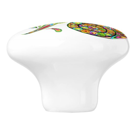 Chameleon Psychedelic Fantasy Keramische Knop (Zijkant)