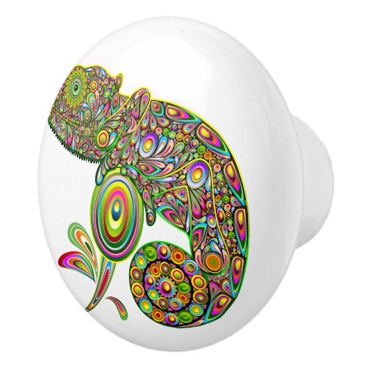 Chameleon Psychedelic Fantasy Keramische Knop (Rechts)