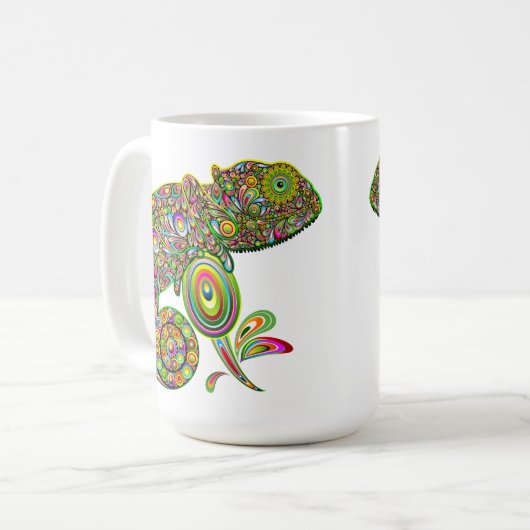 Chameleon Psychedelic Fantasy Koffiemok (Voorkant links)