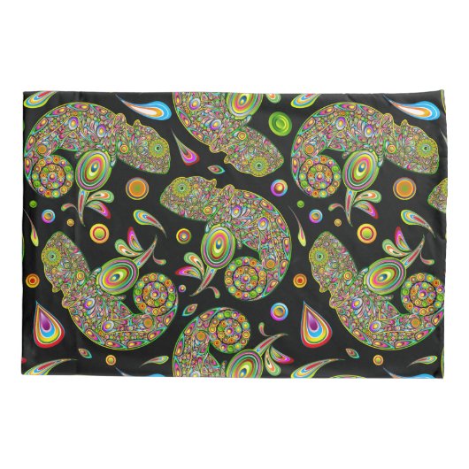 Chameleon Psychedelic Fantasy Kussensloop (Achterkant)