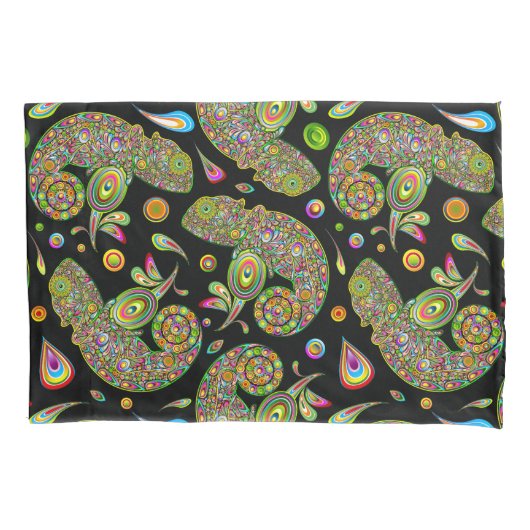 Chameleon Psychedelic Fantasy Kussensloop (Voorkant)