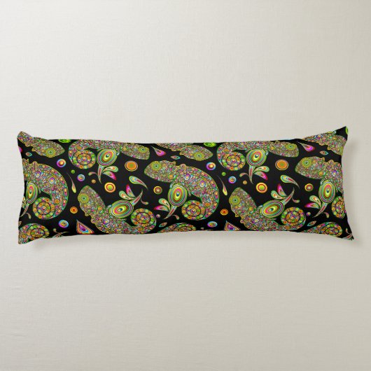 Chameleon Psychedelic Fantasy Lichaamskussen (Achterkant)