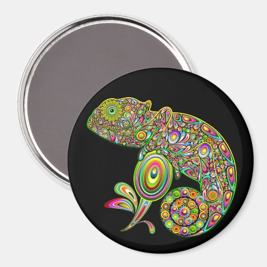 Chameleon Psychedelic Fantasy Magneet (Voorkant / Achterkant)