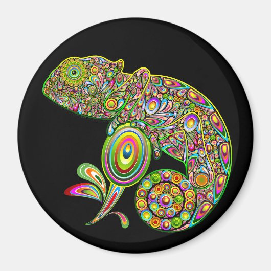 Chameleon Psychedelic Fantasy Magneet (Voorkant)