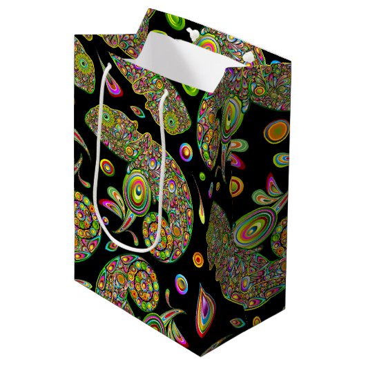 Chameleon Psychedelic Fantasy Medium Cadeauzakje (Voorkant Gekanteld)