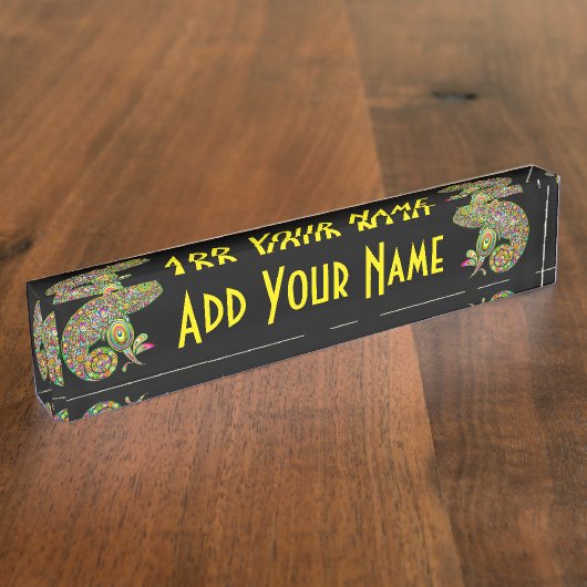 Chameleon Psychedelic Fantasy Naambordje (Zijkant)