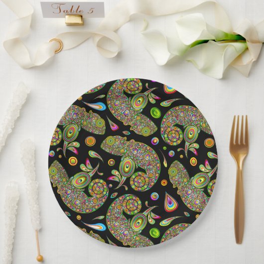 Chameleon Psychedelic Fantasy Papieren Bordje (Huwelijk)