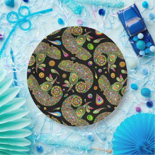 Chameleon Psychedelic Fantasy Papieren Bordje (Feest)