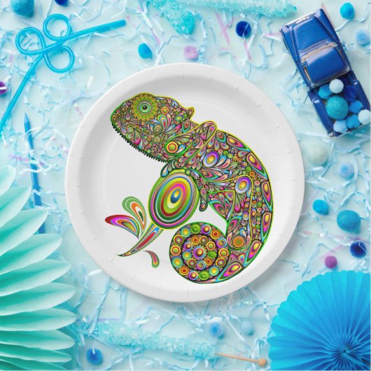 Chameleon Psychedelic Fantasy Papieren Bordje (Feest)