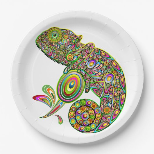 Chameleon Psychedelic Fantasy Papieren Bordje (Voorkant)