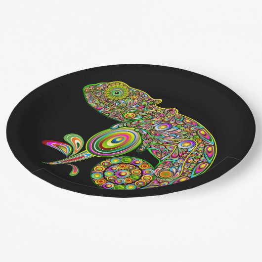 Chameleon Psychedelic Fantasy Papieren Bordje (Gekanteld)