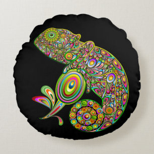 Chameleon Psychedelic Fantasy Rond Kussen
