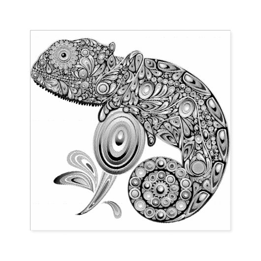 Chameleon Psychedelic Fantasy Rubberstempel (Afrduk)