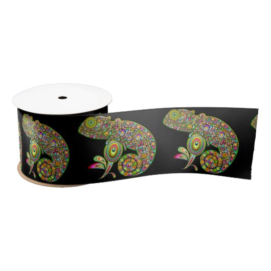Chameleon Psychedelic Fantasy Satijnen Lint (Spoel)