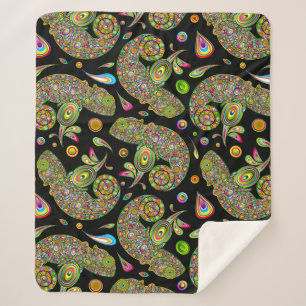 Chameleon Psychedelic Fantasy Sherpa Deken