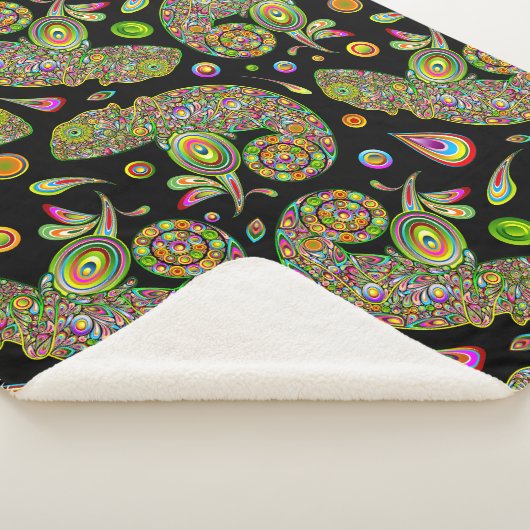 Chameleon Psychedelic Fantasy Sherpa Deken (3/4)