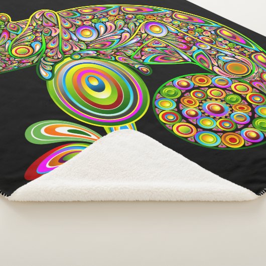 Chameleon Psychedelic Fantasy Sherpa Deken (3/4)