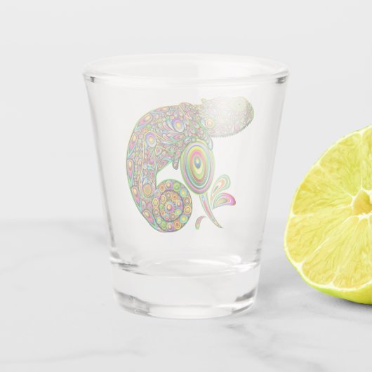 Chameleon Psychedelic Fantasy Shot Glas (Achterkant)
