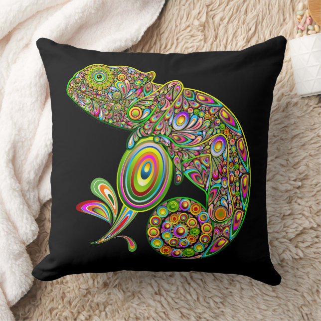 Chameleon Psychedelic Fantasy Sierkussen (Deken)