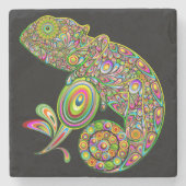 Chameleon Psychedelic Fantasy Stenen Onderzetter (Voorkant)