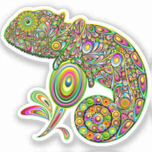Chameleon Psychedelic Fantasy Sticker