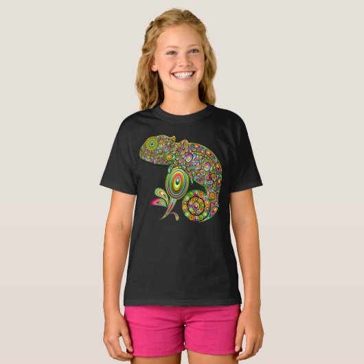 Chameleon Psychedelic Fantasy T-shirt (Voorkant volledig)