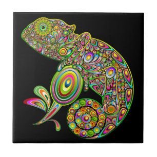Chameleon Psychedelic Fantasy Tegeltje