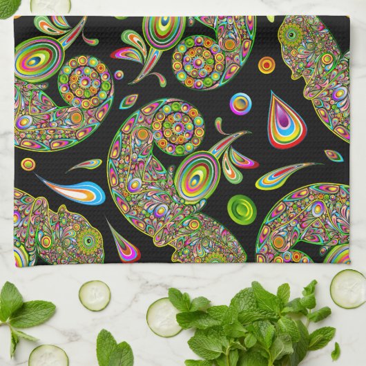 Chameleon Psychedelic Fantasy Theedoek (Gevouwen)