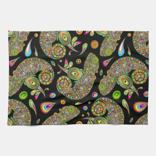 Chameleon Psychedelic Fantasy Theedoek (Horizontaal)