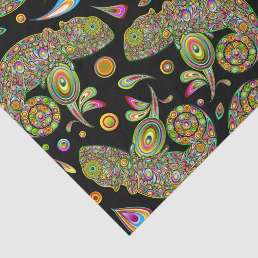 Chameleon Psychedelic Fantasy Tissuepapier (Detail)