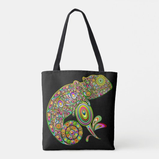 Chameleon Psychedelic Fantasy Tote Bag (Achterkant)
