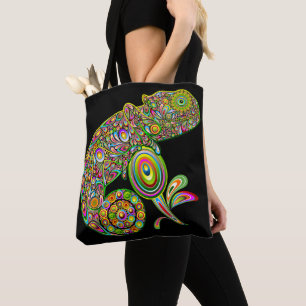 Chameleon Psychedelic Fantasy Tote Bag