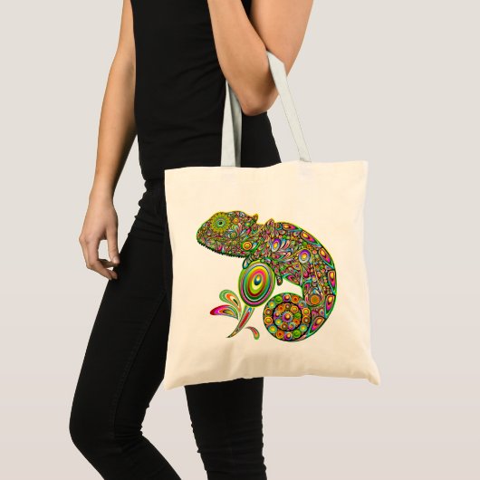 Chameleon Psychedelic Fantasy Tote Bag (Voorkant (product))