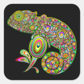 Chameleon Psychedelic Fantasy Vierkante Sticker (Voorkant)