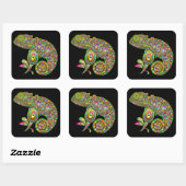 Chameleon Psychedelic Fantasy Vierkante Sticker (Vel)