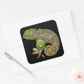 Chameleon Psychedelic Fantasy Vierkante Sticker (Envelop)