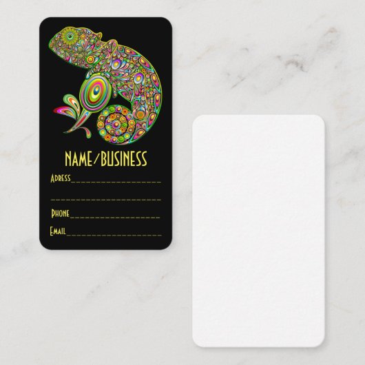 Chameleon Psychedelic Fantasy Visitekaartje (Voorkant / Achterkant)