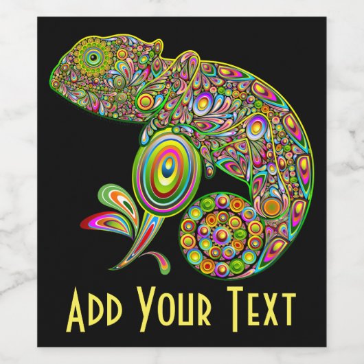 Chameleon Psychedelic Fantasy Wijn Etiket (Enkel label)